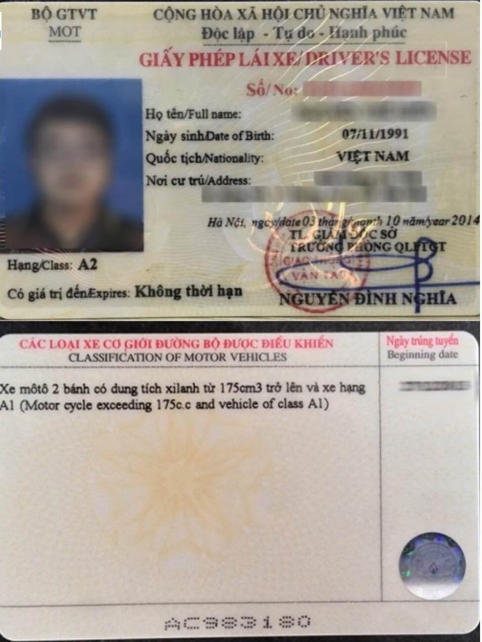 Bằng lái xe hạng A2